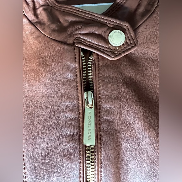 Michael Kors Brown Leather Jacket - Picture 6 of 9